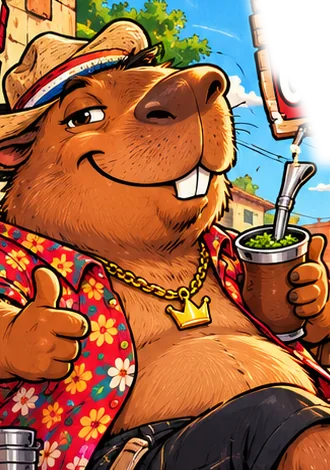 Capi con su tereré